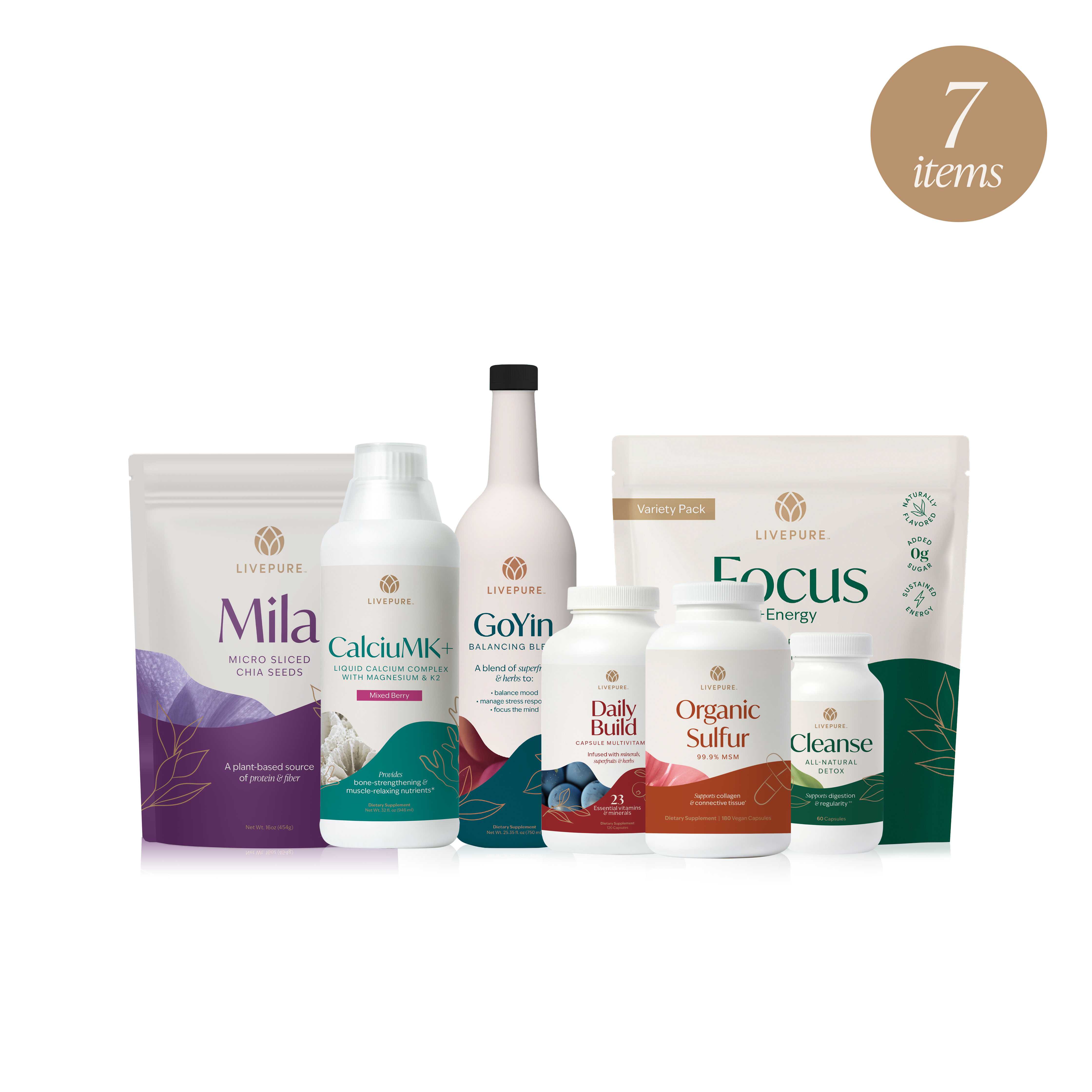 core plus capsules pack offers products to support your wellness journey with a comprehensive blend of vitamins, minerals, antioxidants and all that your body needs on a daily basis. livepure.com