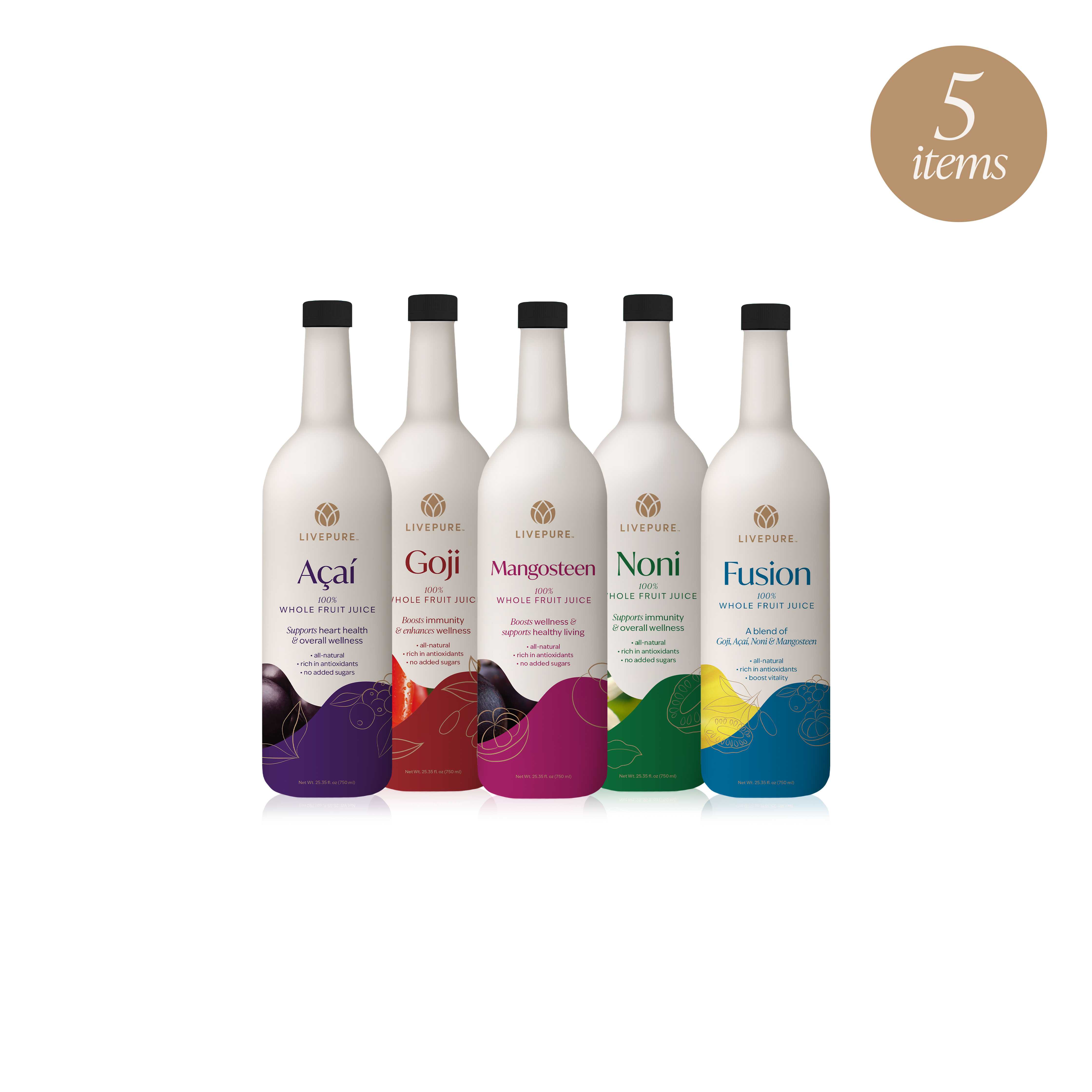 hi 5 juice pack. superfruits juices. livepure.com