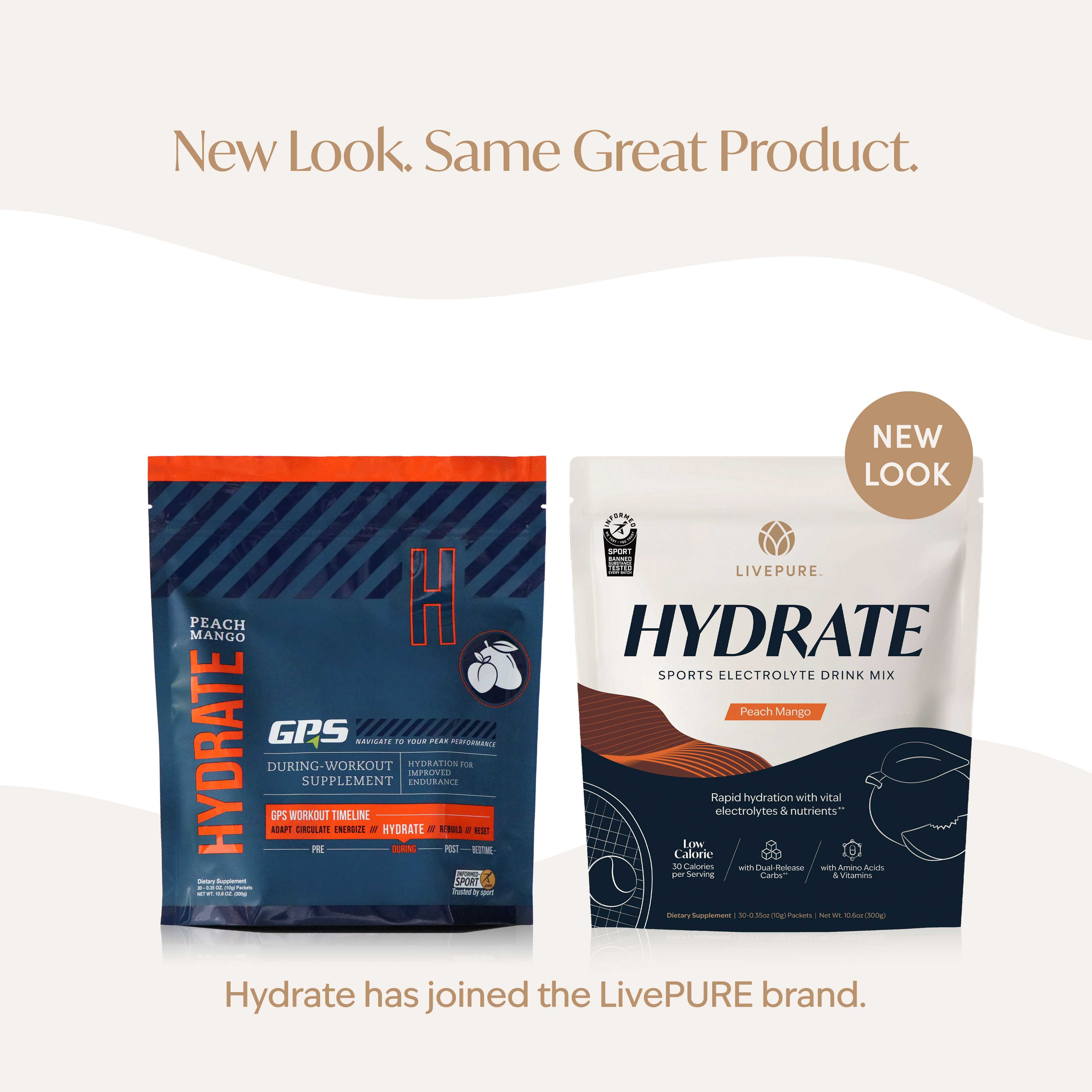 GPS Hydrate Sticks, Peach Mango