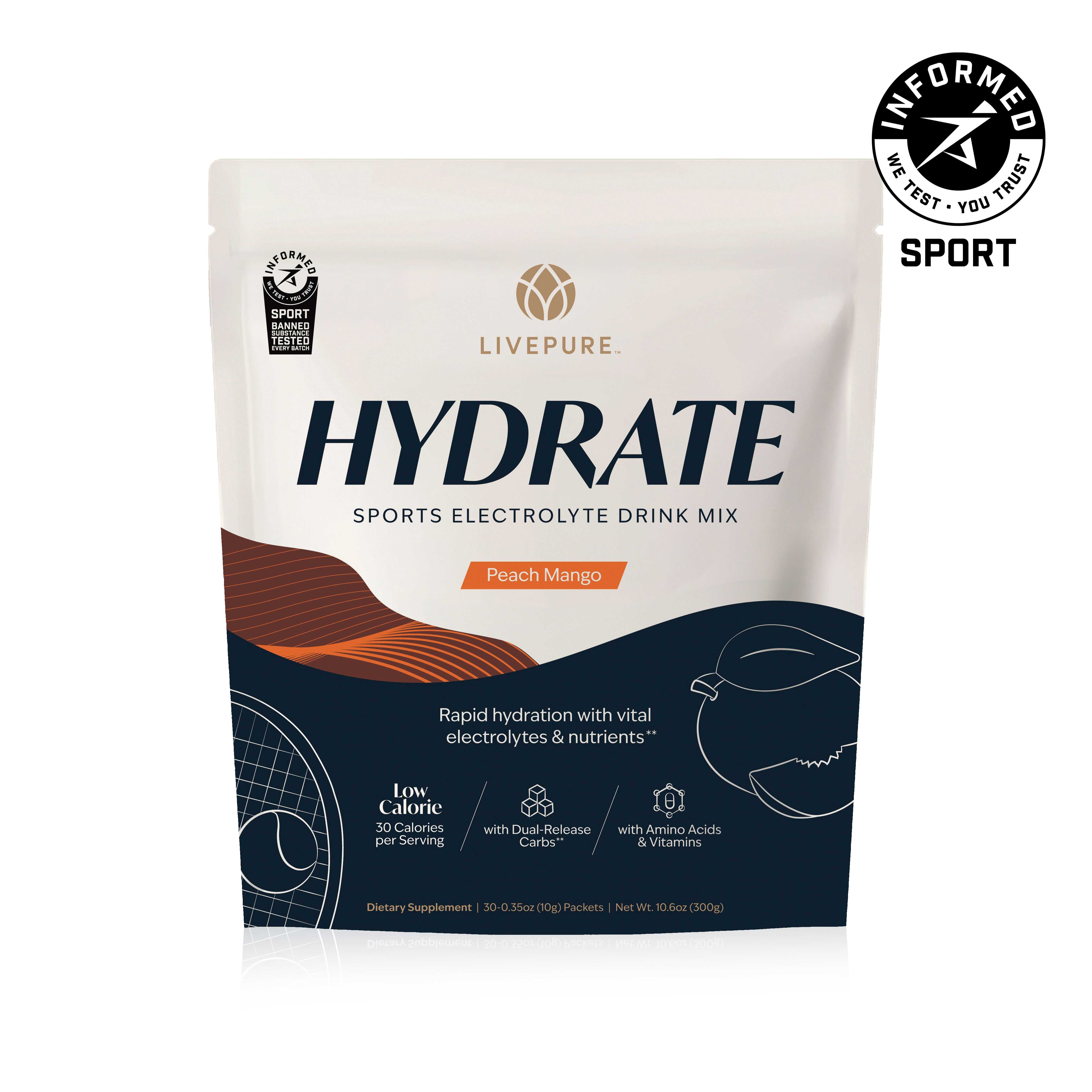 GPS Hydrate Sticks, Peach Mango